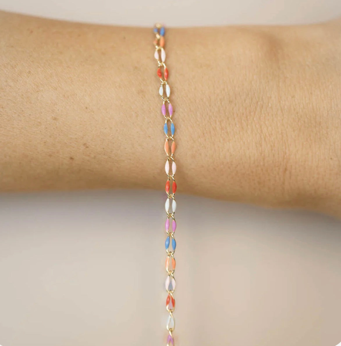 Gold Enamel in Cotton Candy