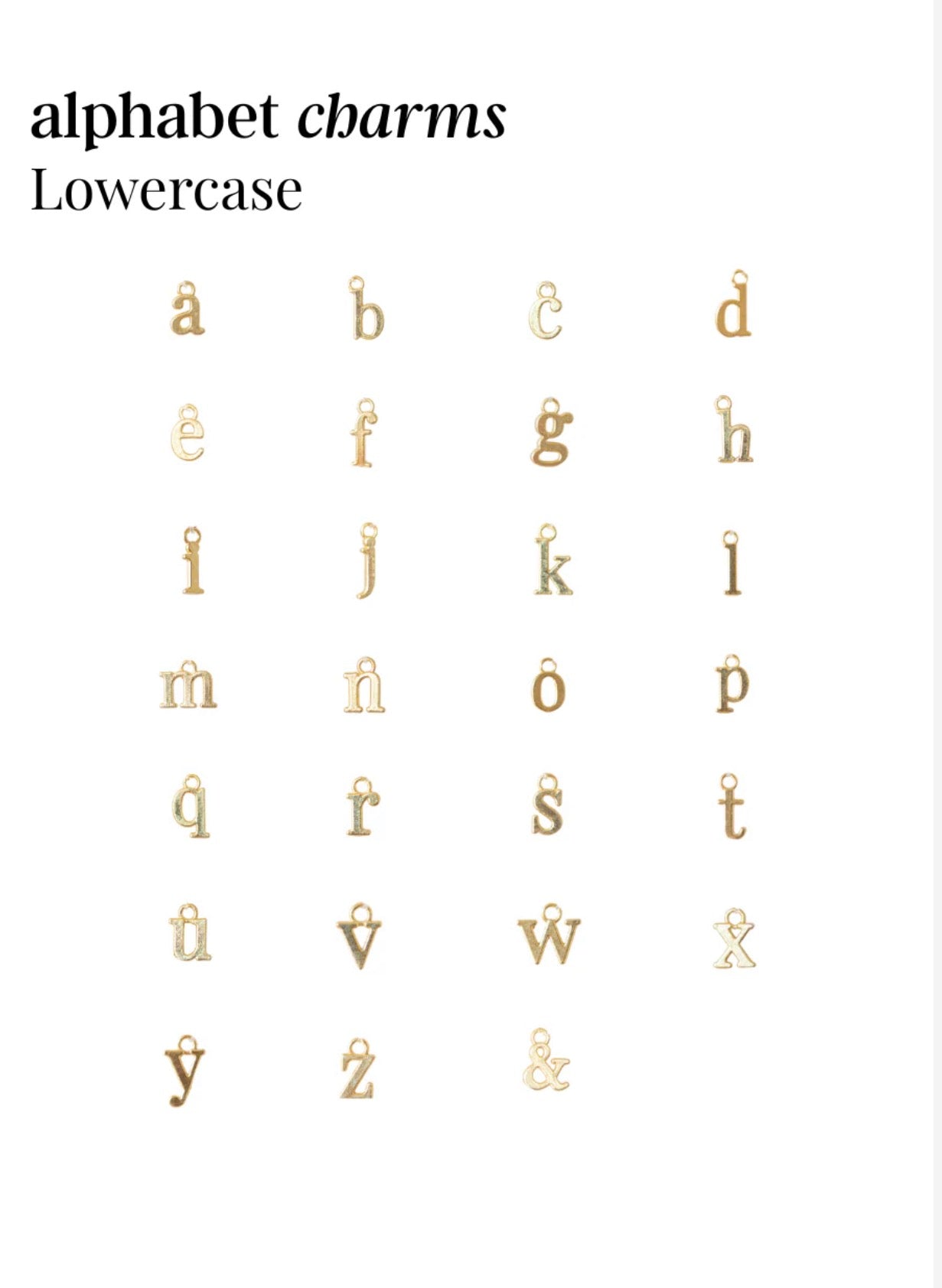 Alphabet Charms Lowercase