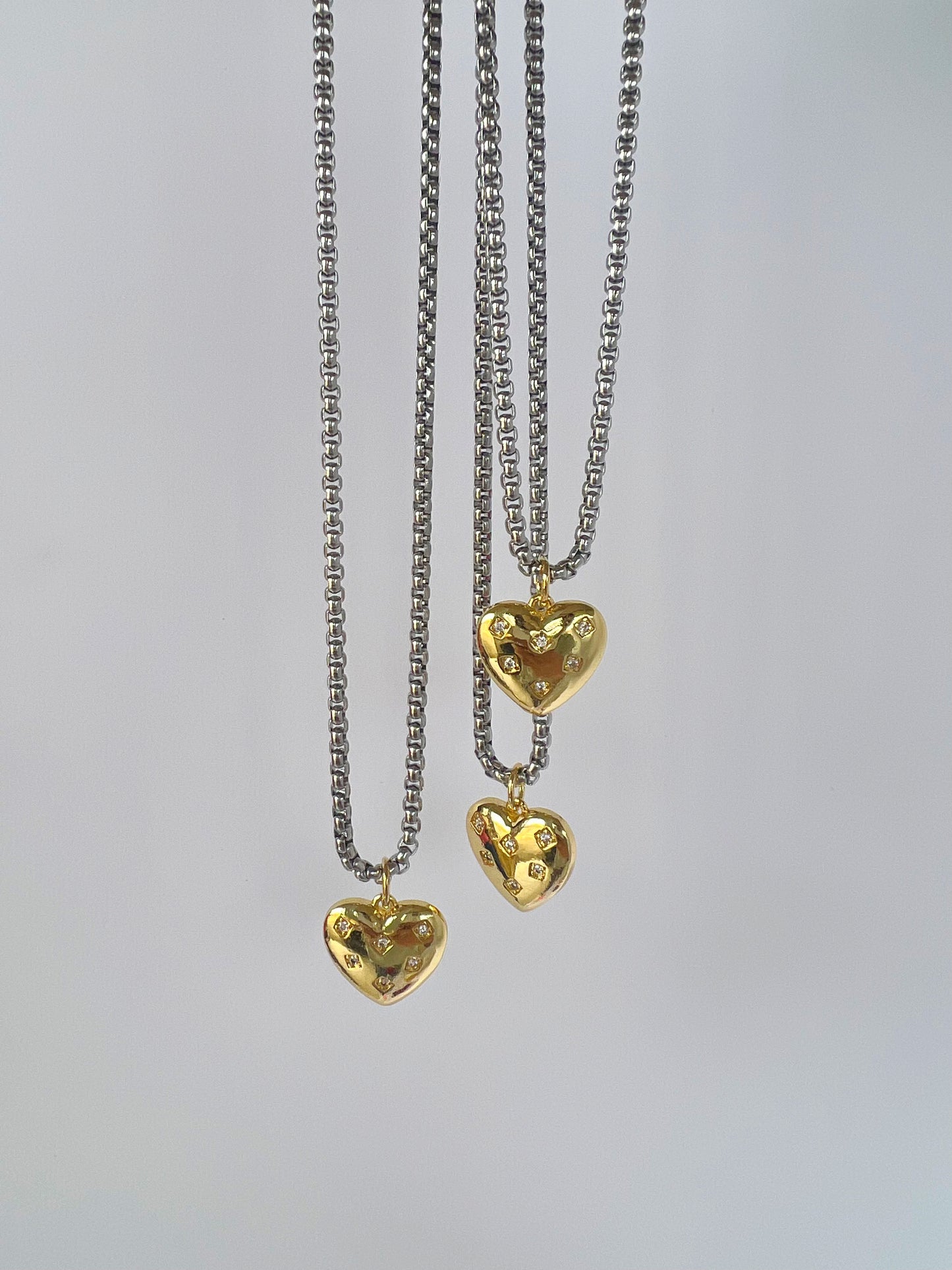 Two Tone Heart Necklace