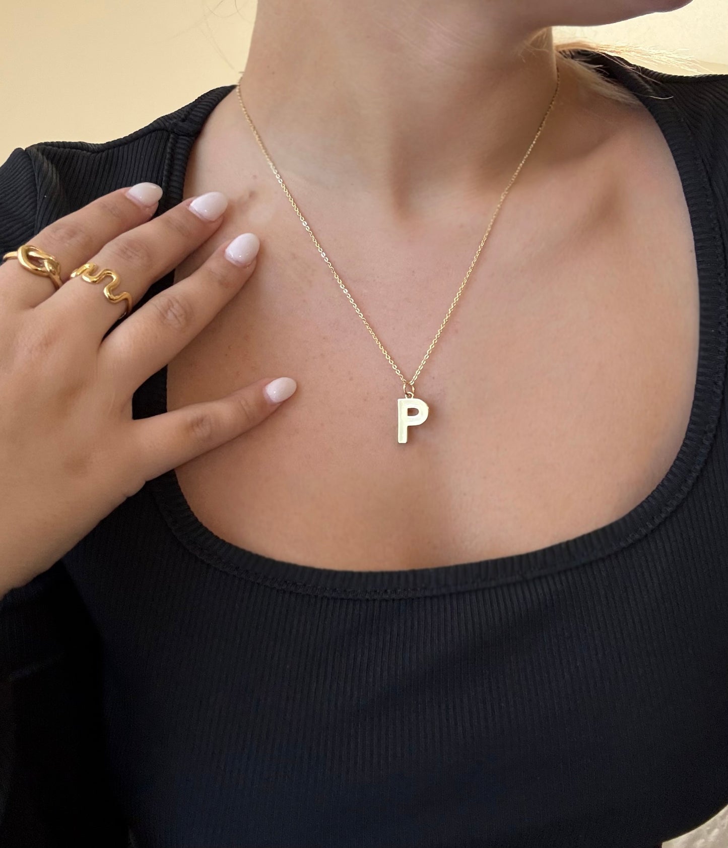 Golden Initial Necklace