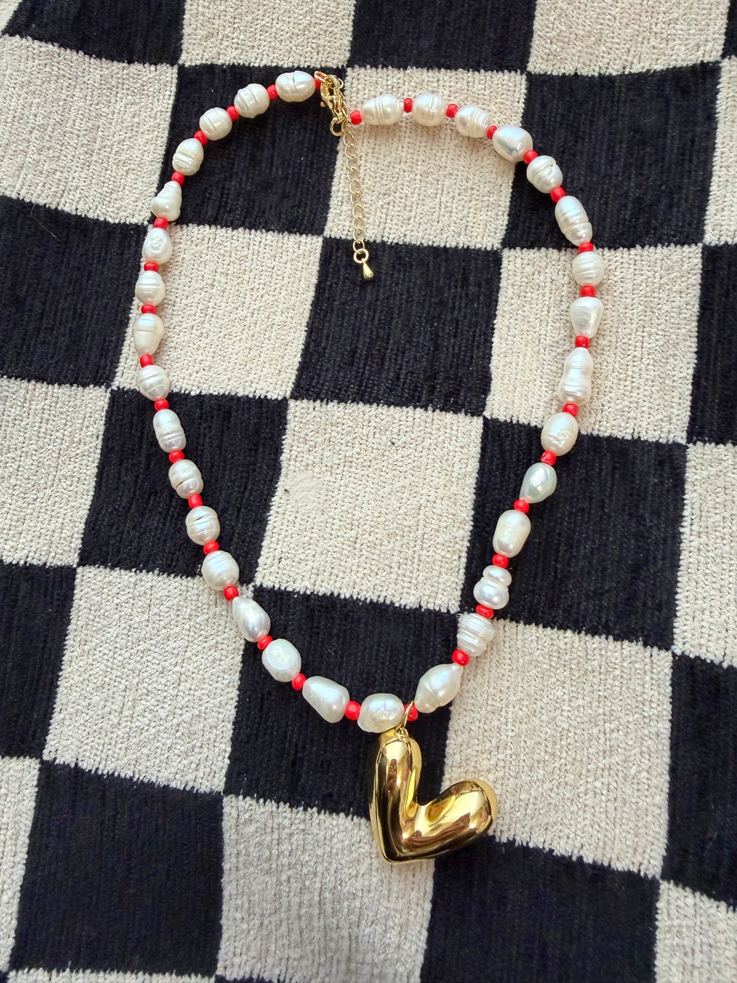 Pearls and Heart Necklace