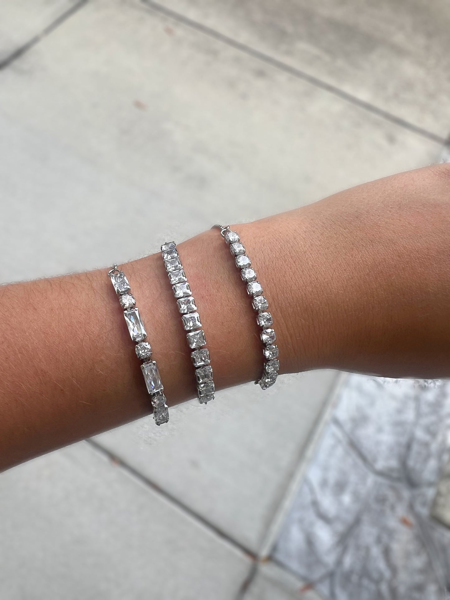 Silver Crystal Bracelets