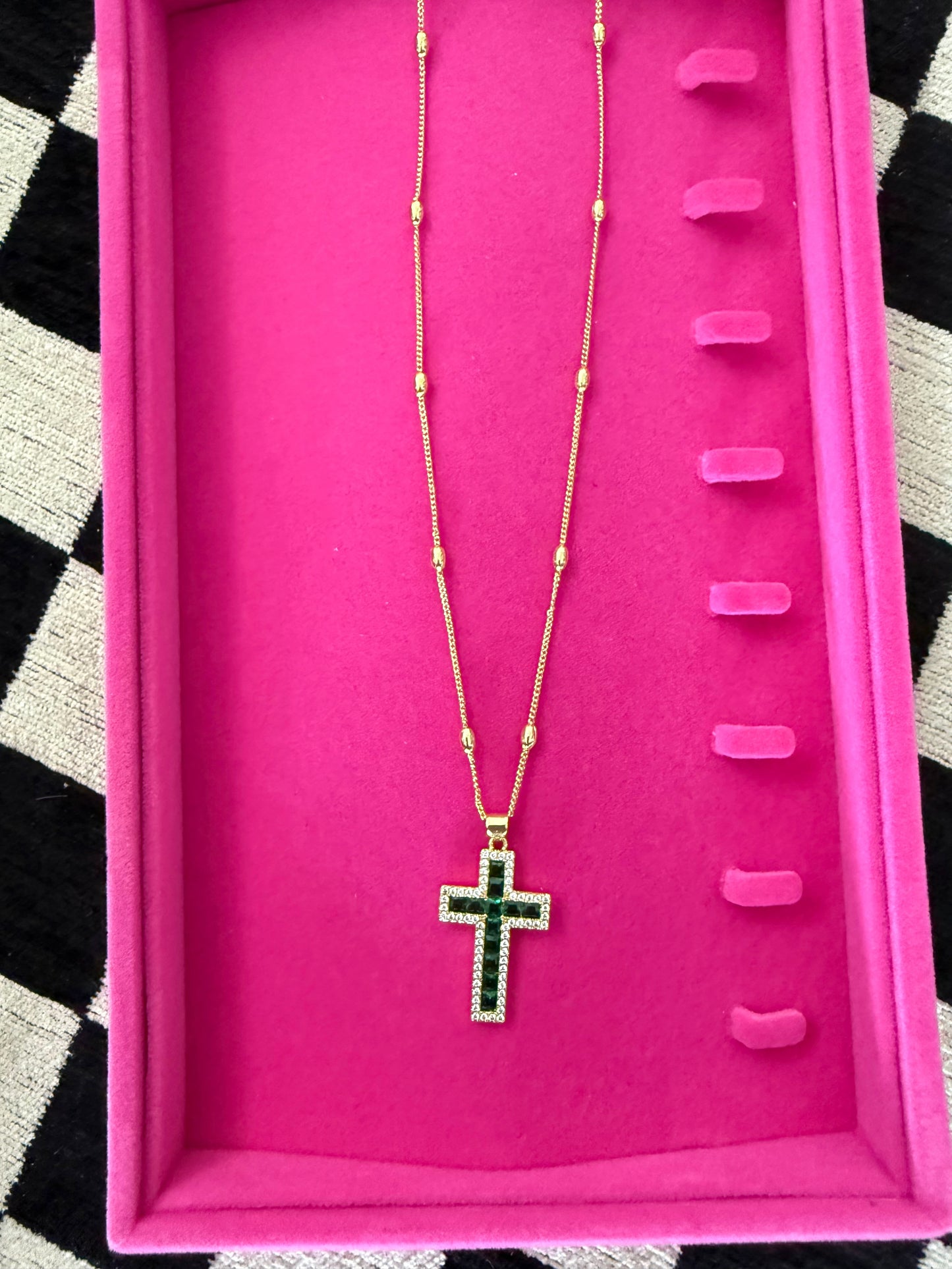 Green Cross Necklace
