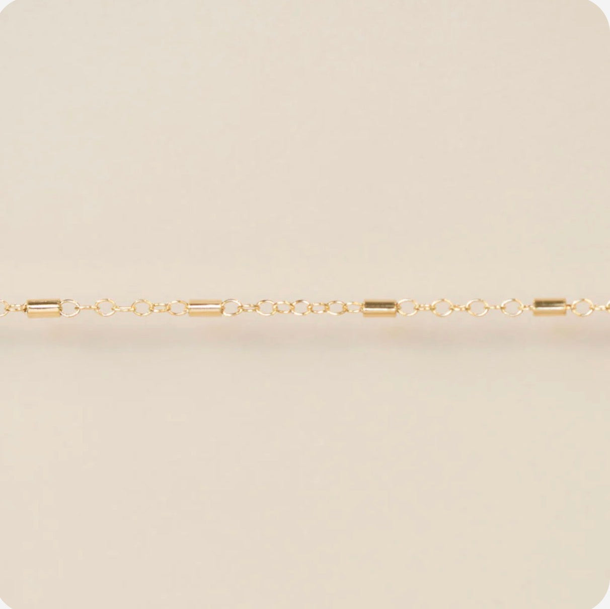 Expanded Tube Chain in Gold