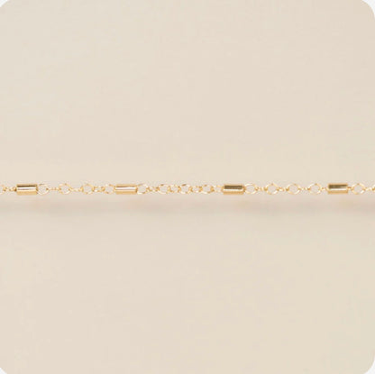 Expanded Tube Chain in Gold