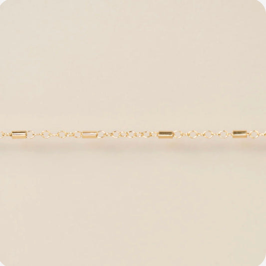 Expanded Tube Chain in Gold