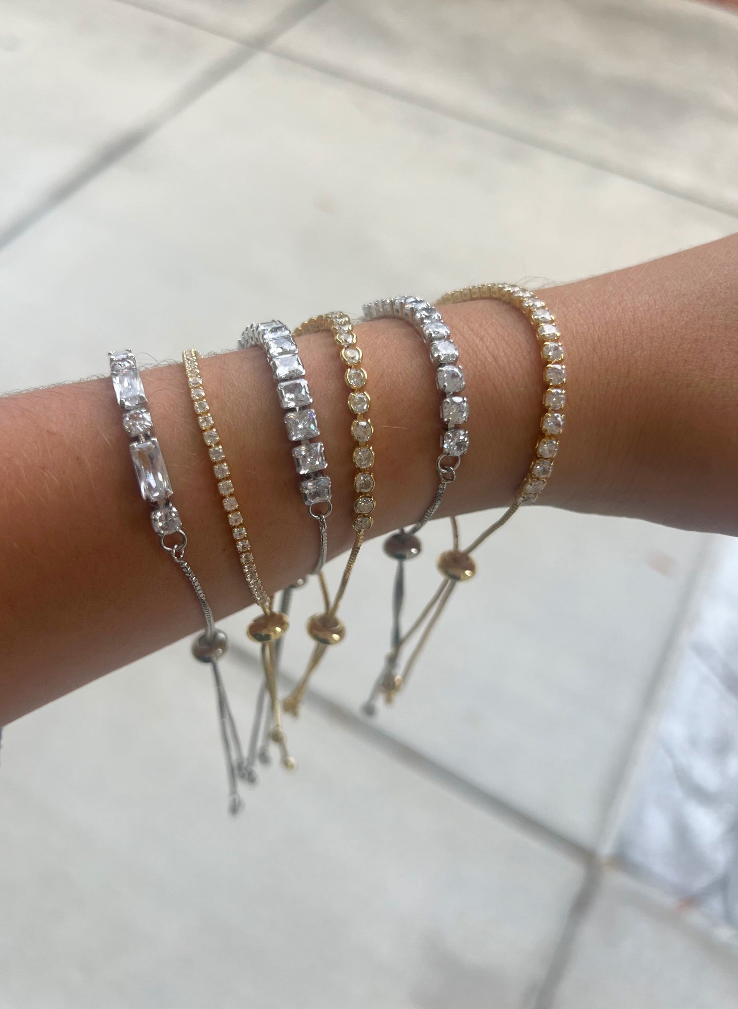 Silver Crystal Bracelets