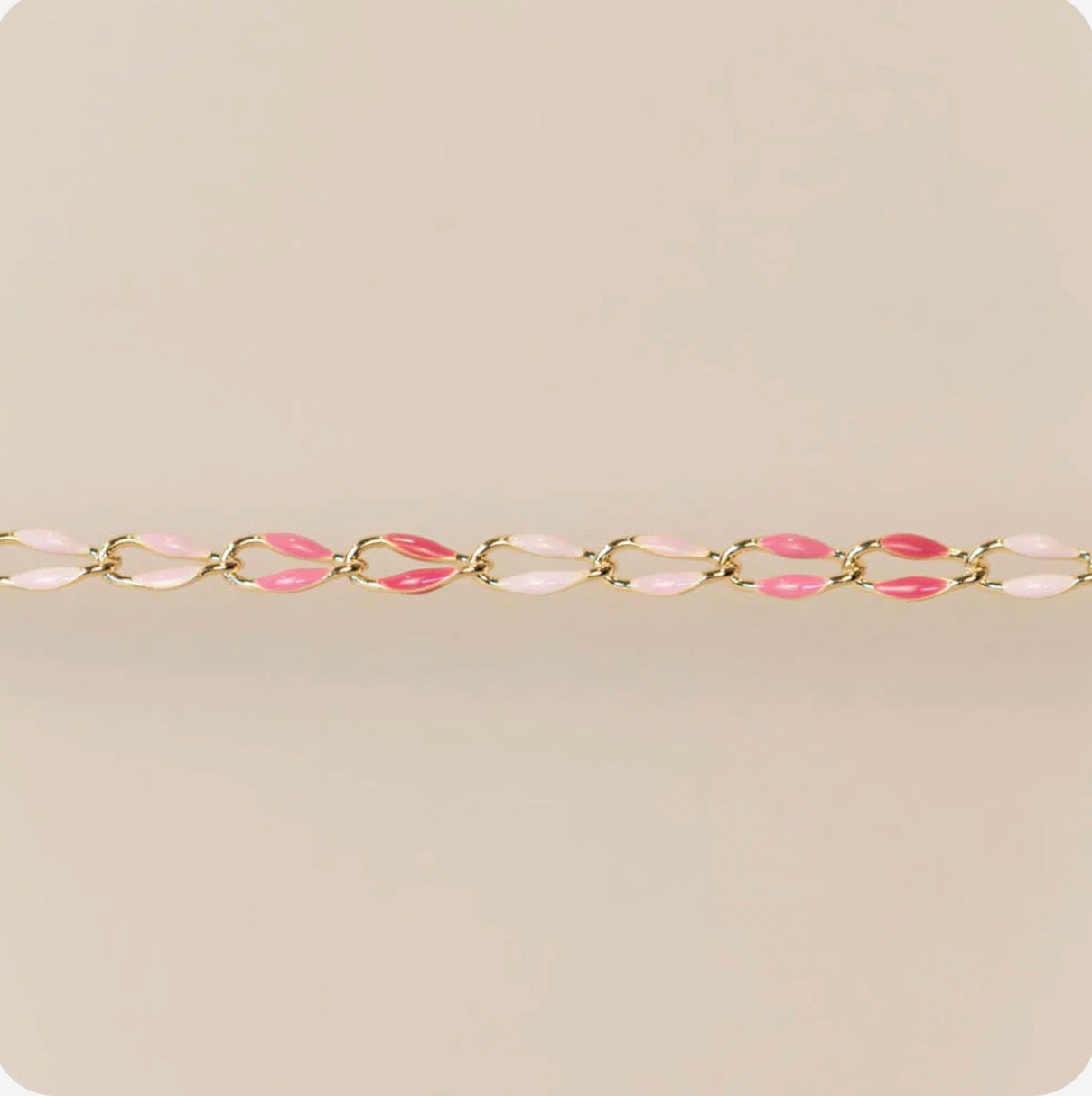 Gold Enamel in Pink Oasis