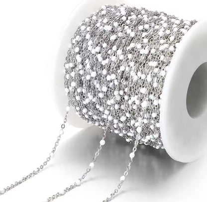 Silver Enamel in White