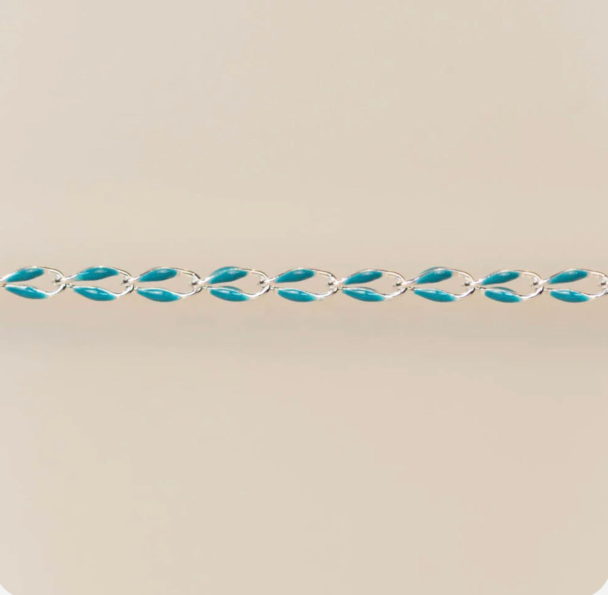 Silver Enamel Chain in Blue