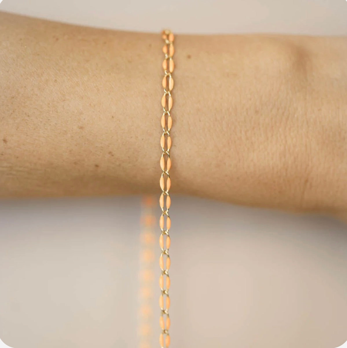 Gold Enamel Chain in Orange