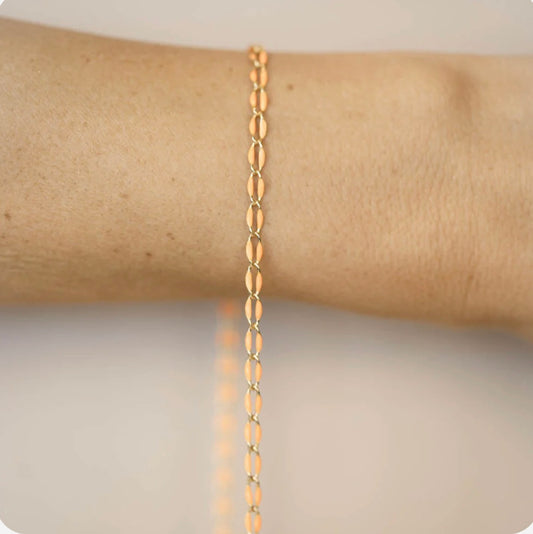 Gold Enamel Chain in Orange