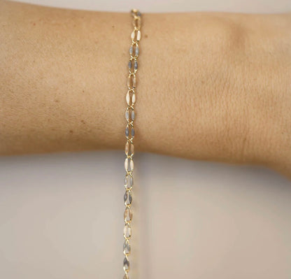 Gold Enamel Chain in Latte