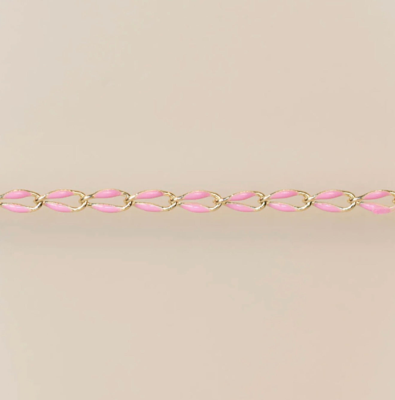Gold Enamel Chain in Pink