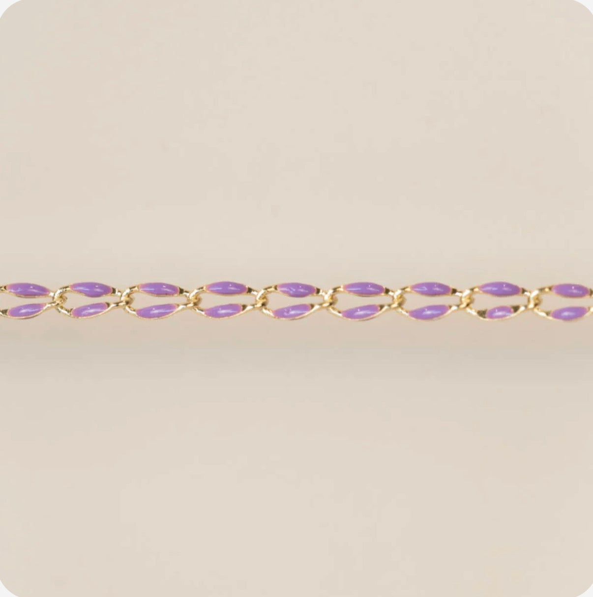 Gold Enamel Chain in Purple
