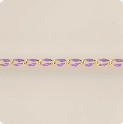 Gold Enamel Chain in Purple
