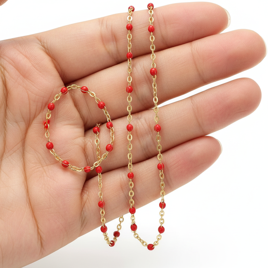 Gold Enamel in Red