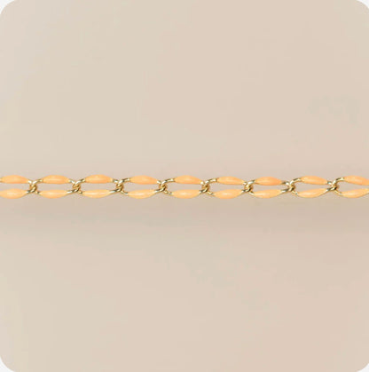 Gold Enamel Chain in Orange