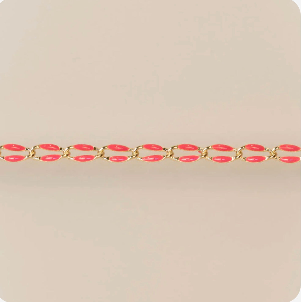 Gold Enamel Chain in Fuchsia