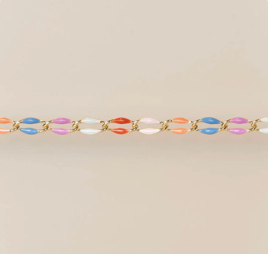 Gold Enamel in Cotton Candy