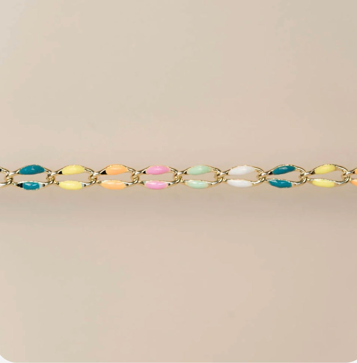 Gold Enamel Rainbow Chain