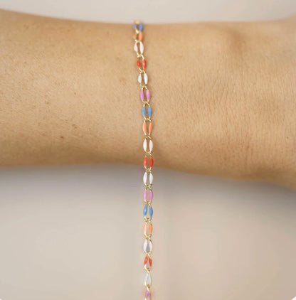 Gold Enamel in Cotton Candy