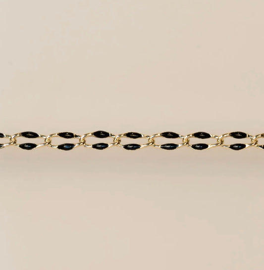 Gold Enamel Chain in Black