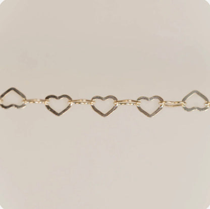 Mini Hearts Chain in Gold