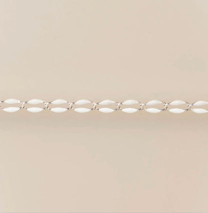 Silver Enamel Chain in White