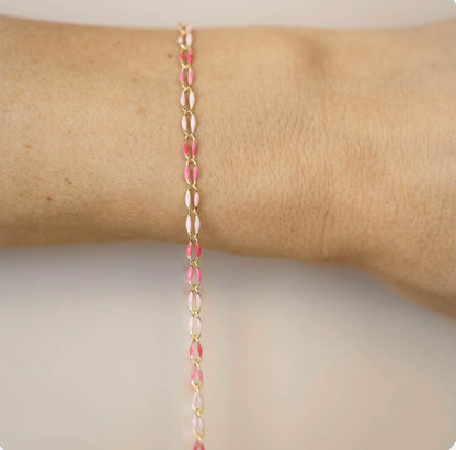 Gold Enamel in Pink Oasis