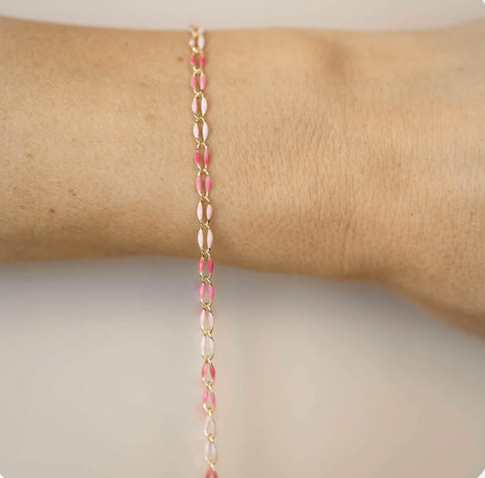 Gold Enamel in Pink Oasis