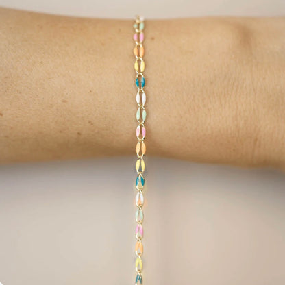Gold Enamel Rainbow Chain