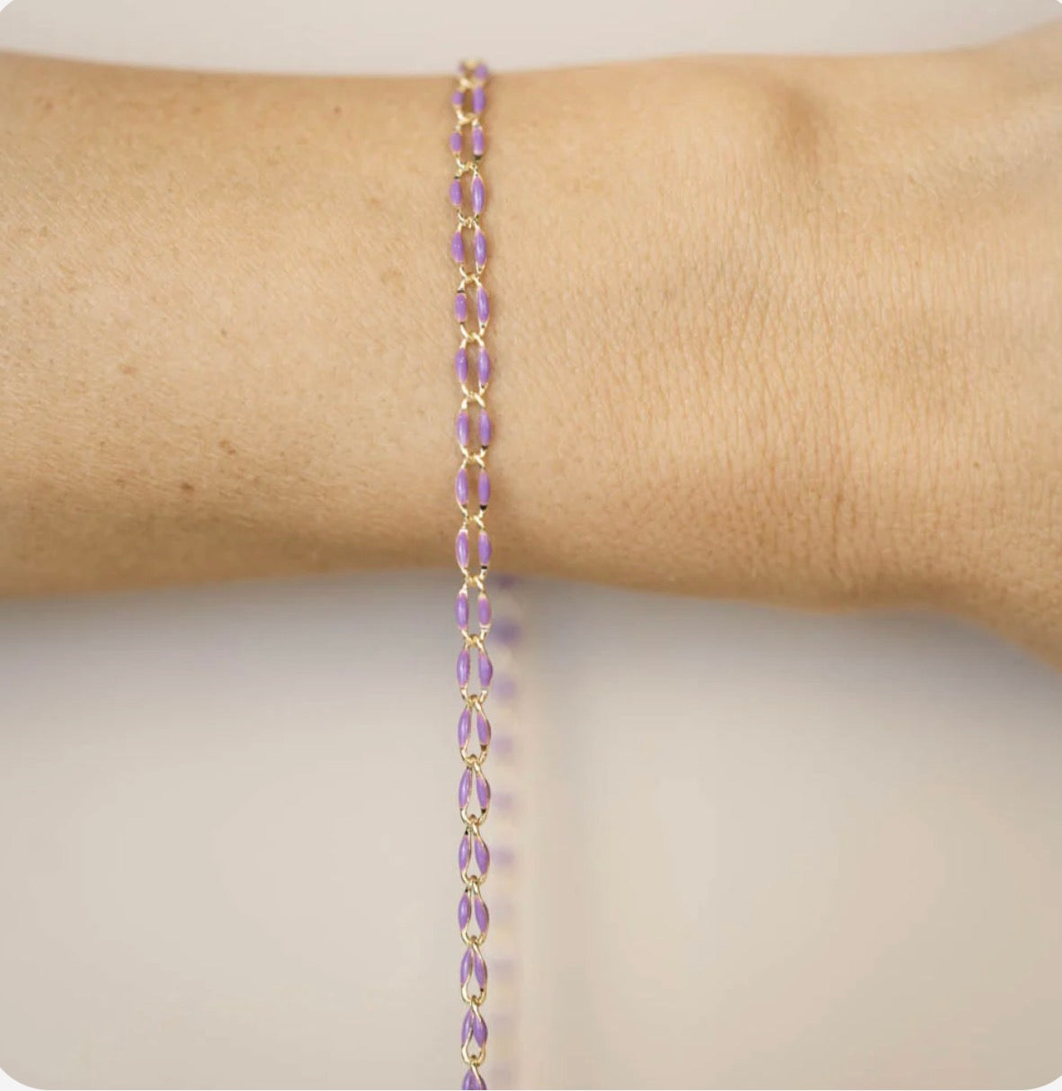 Gold Enamel Chain in Purple