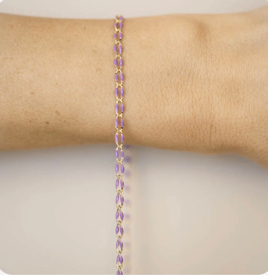 Gold Enamel Chain in Purple