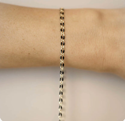 Gold Enamel Chain in Black